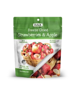 Dâu tây và táo sấy giòn DJ&A 25g Nhập Khẩu Từ Úc