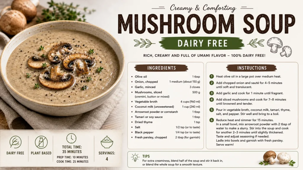 Mushroom Soup Recipes Dairy Free: A Creamy and Comforting Bowl Without the Dairy