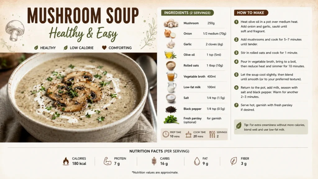 Mushroom Soup Recipes Healthy Easy: A Simple Homemade Comfort Food Recipe