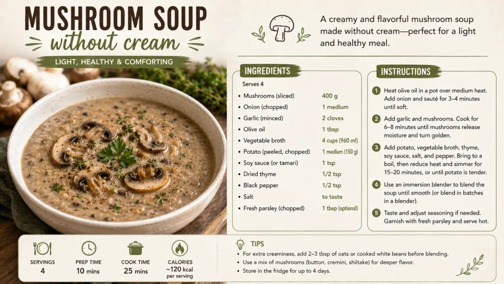 Mushroom Soup Recipes Without Cream Silky, Light, and Full of Flavor 16x9